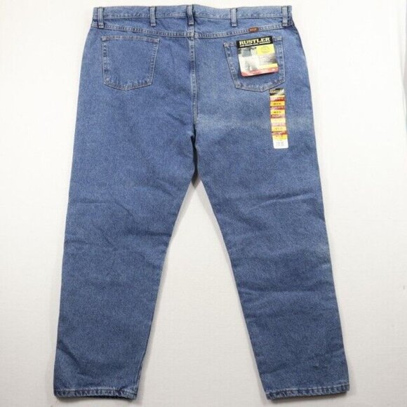 Rustler Jeans Mens 46x30 Blue Regular Fit Straight Leg New - Picture 3 of 6